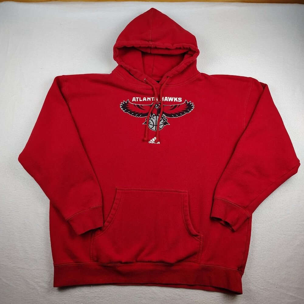 Adidas Atlanta Hawks Hoodie Mens XL Red NBA Basketball Pullover Sweatshirt